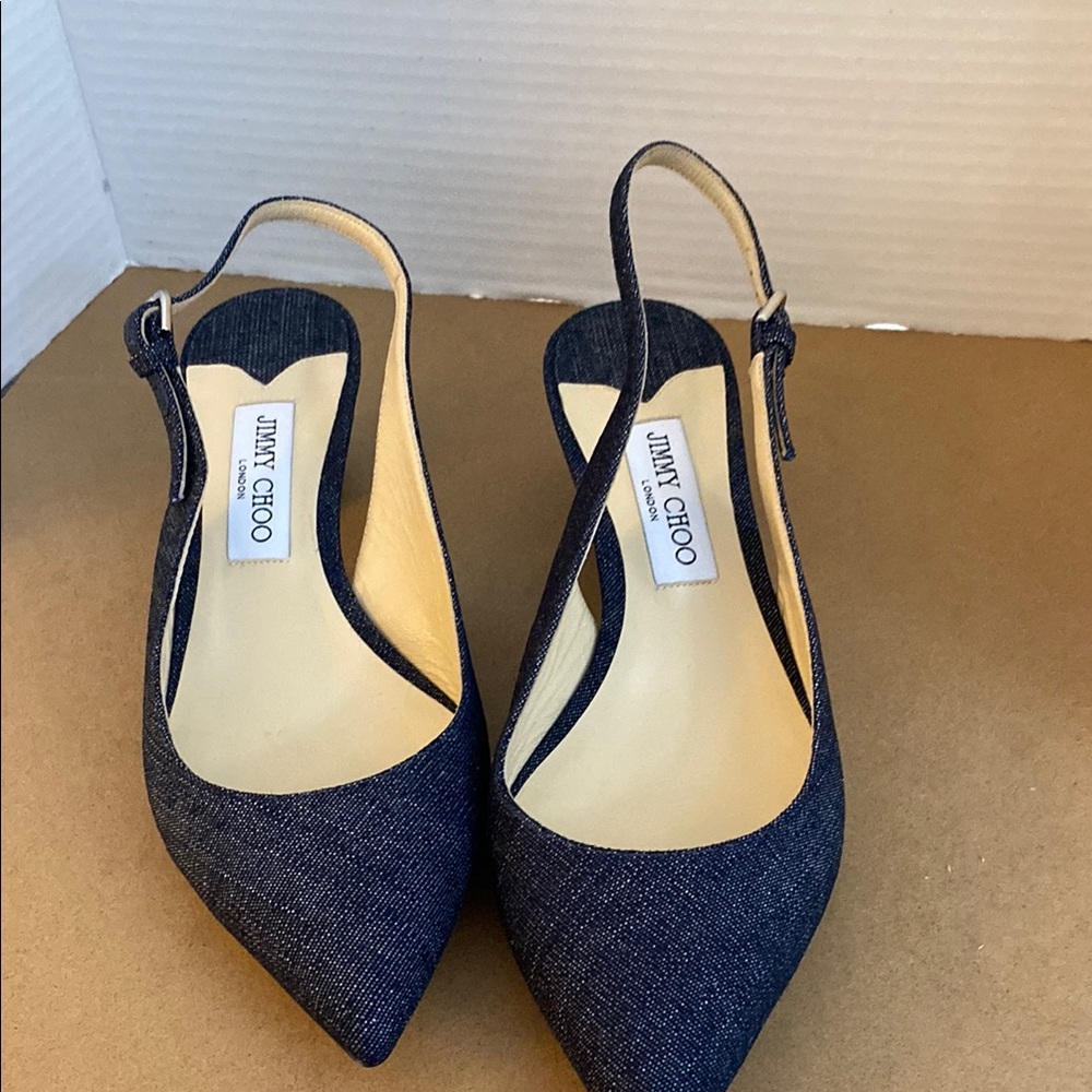 Jimmy Choo Women's Denim Slingback Heels